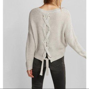 Express Lace Back Knit Sweater